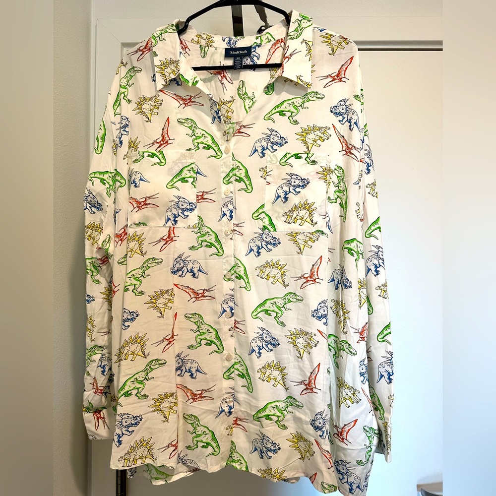 ModCloth dinosaur button up dress shirt